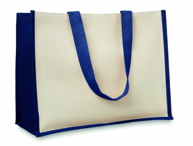 Logo trade promotional giveaways image of: Jute and canvas shopping bag
